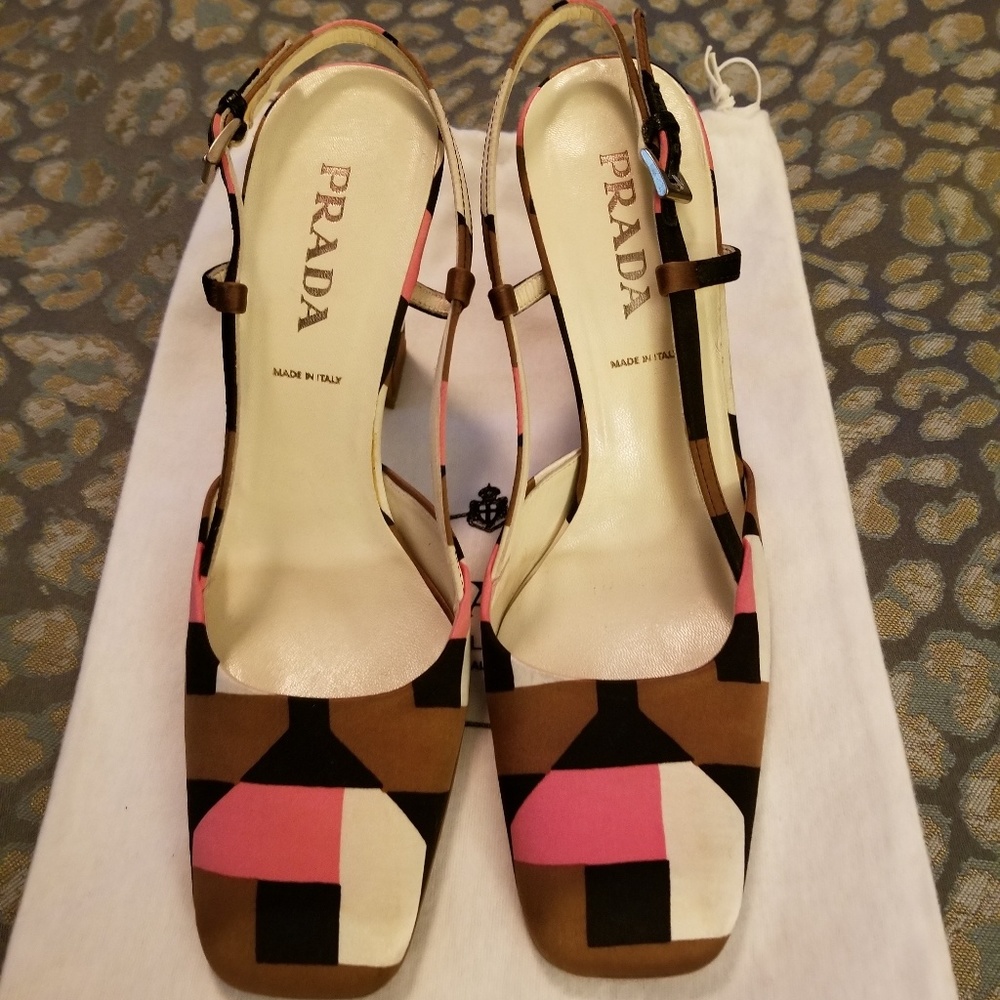 Prada Vero Cuoio sz36 Pnk,Brn, Crm, Blk